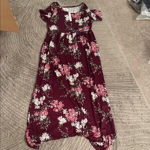 Floral Burgundy Kids Dress